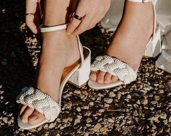 Chaussures de mariage perles et talons hauts, chaussures de mariage crème ivoire, talons de mariée perles, chaussures de mariage perles, chaussures confortables. VENTE FINALE