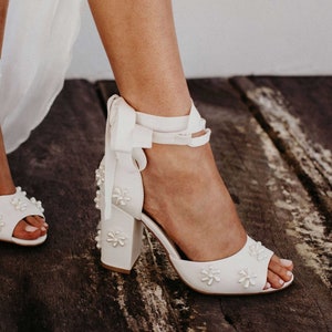 Flower block heels clearance