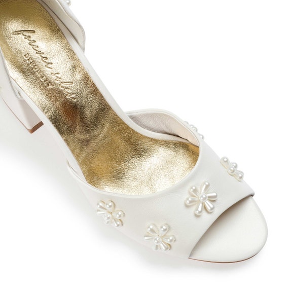 Buy THE CAI STORE Iconic Dual Pearl Heels Cream Online