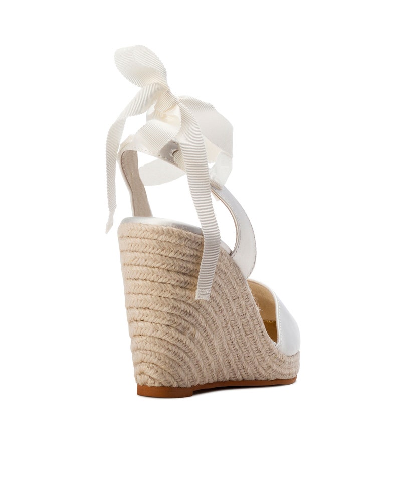 Espadrille wedge wedding wedge ladies ivory bridal shoe Etsy