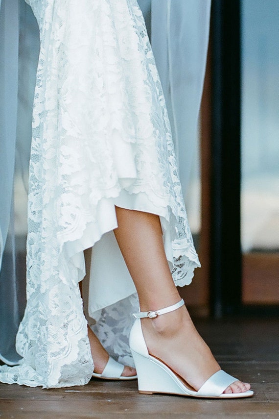 Ivory Bridal Shoe Bridal Wedge Comfortable Wedding Shoes Etsy