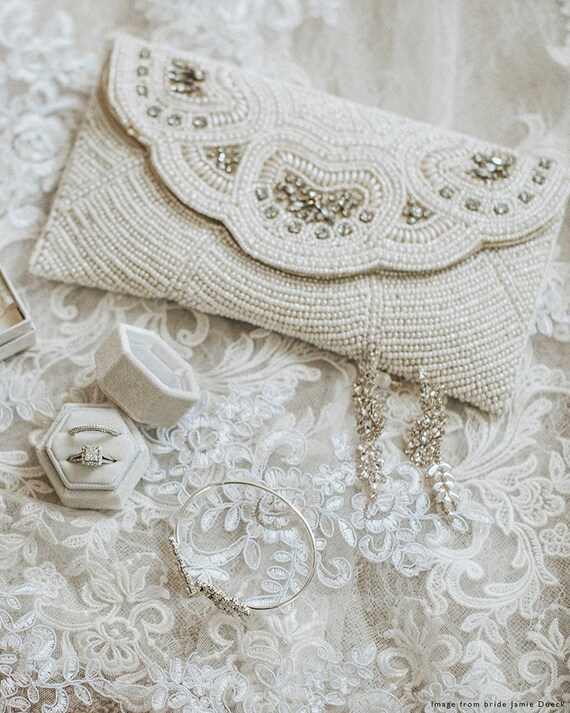 beaded bridal clutch