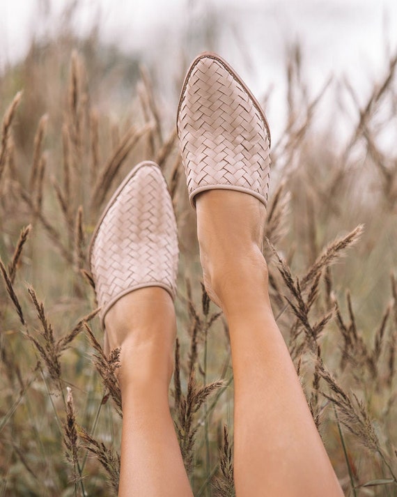 woven mule slides