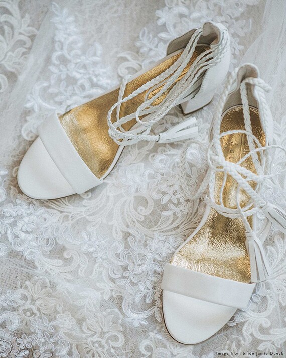 light gold wedding shoes