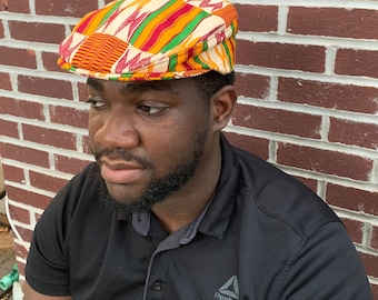 Unisex Authentic Woven Ghana Kente Kangol Kufi Hat