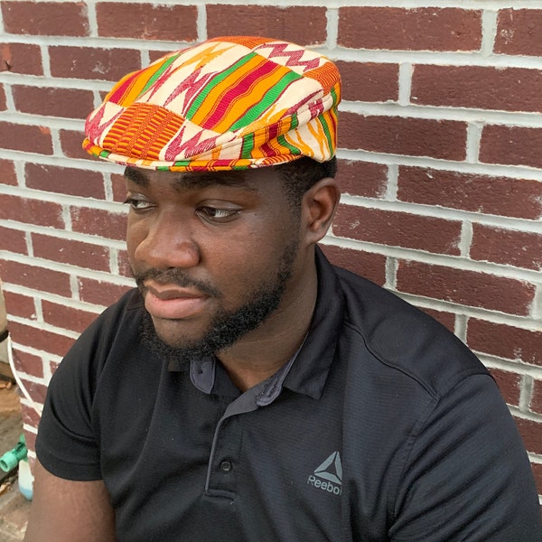 Unisex Authentic Woven Ghana Kente Kangol Kufi Hat