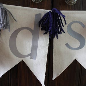 Boys Personalized Name Pennant Banner Nursery Banner Baby Shower Banner Holiday Decor Canvas Pennant Wall Decor image 2