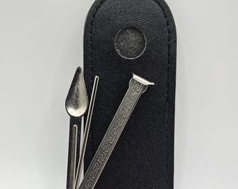 NEW 3-in-1 Smoke Pipe Cleaning Tool Reamer Tamper Poker With Storage Pouch Scoop Buy 3 Get 1 FREE