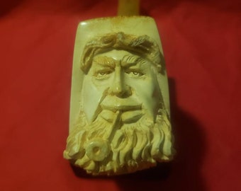 Gorgeous Carved Meerschaum Pipe Sailor