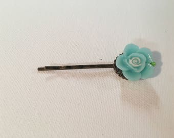 Blue Flower Bobby Pin