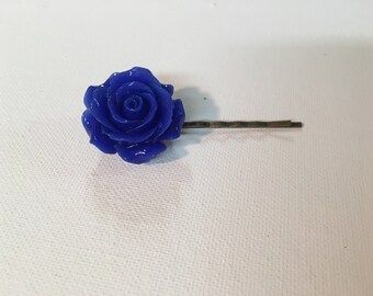 Blue Flower Bobby Pin