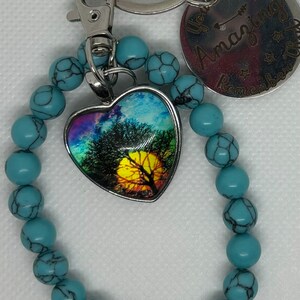 Handmade Custom Key Chain - Teal