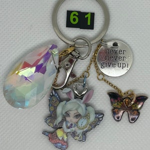Handmade Custom Key Chain - White