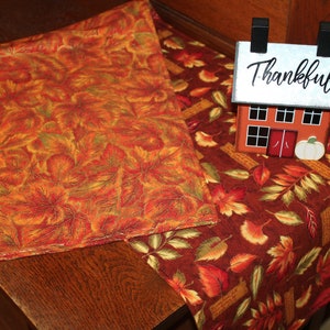 Fall Table Runner, 41&quot; Reversible Fall Table Runner, Reversible Autumn Table Runner, Fall Leaves Table Runner, Fall Table Decor, Fall Runner
