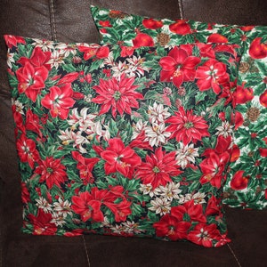 Christmas Pillow Cover, Poinsettia Pillow Cover, Christmas Apple Pillow Cover, Christmas Cactus Pillow Cover, Amaryllis Pillow Cover