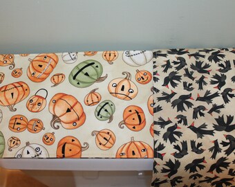 Reversible Pumpkin & Crows Toilet Tank Runner: Halloween Topper