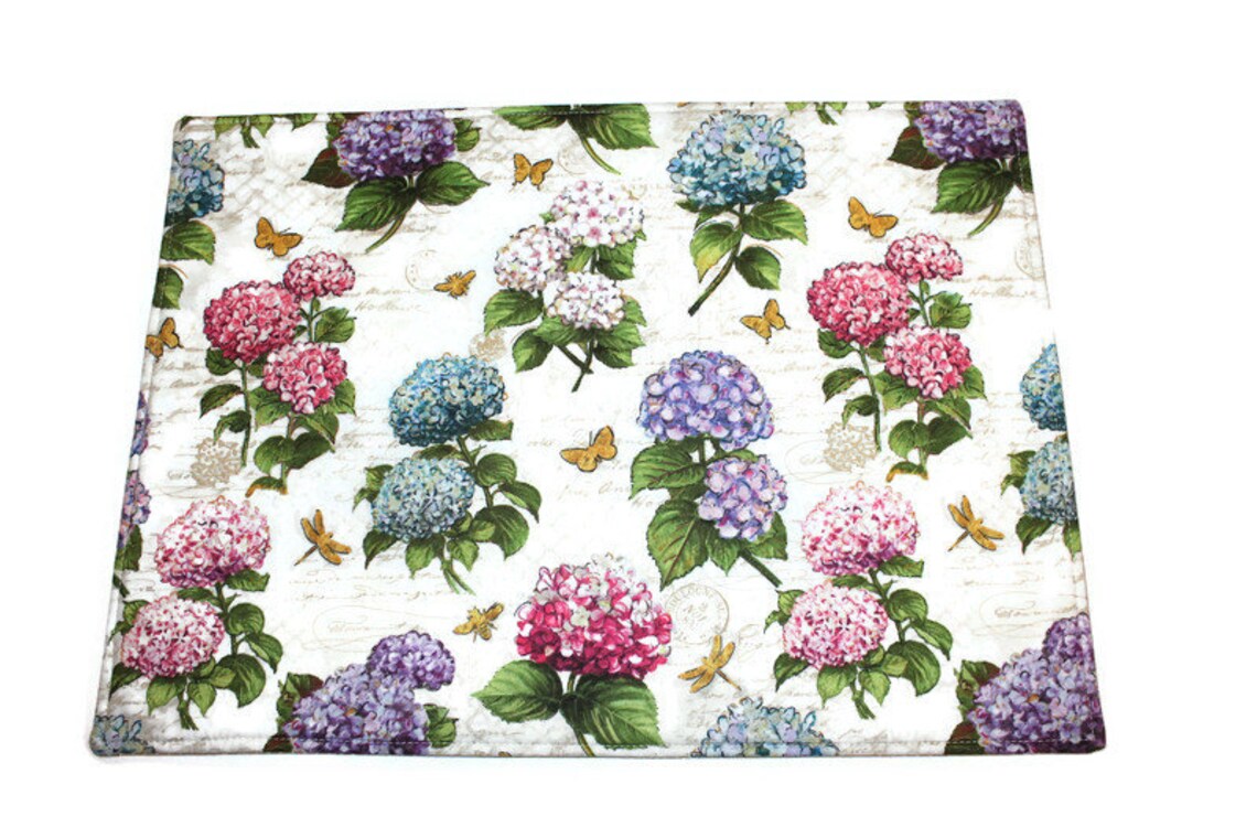 Hydrangea Placemats Set of 4 Reversible Hydrangea Placemats Etsy