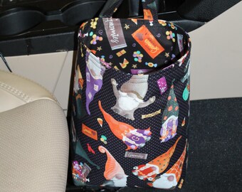 Halloween Gnome Car Trash Bag, Reusable Halloween Car Organizer