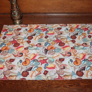Reversible Seashell Placemats, Set of 2: Beach Table Decor