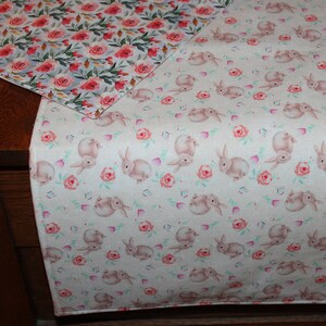 Easter Table Runner, Reversible Table Runner, 42" Easter Table Runner, Spring Table Runner, Rose Table Runner, Floral Table Runner, Runner