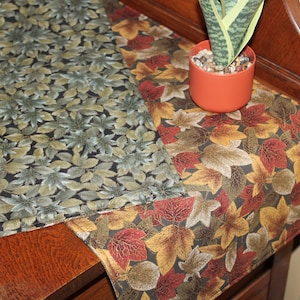 Fall Leaves Table Runner, Reversible 41&quot; Fall Leaves Table Runner, Fall Table Runner, Fall Table Decor, Thanksgiving Table Decor