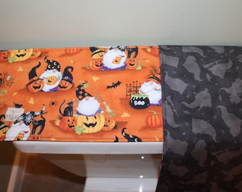 Reversible Halloween Gnome Toilet Tank Topper: Orange & Black Decor