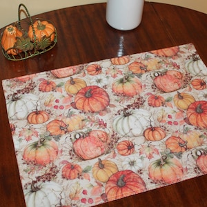 Pumpkin Placemats, Set of 2 Reversible Pumpkin Placemats, Fall Placemats, Autumn Placemats, Pumpkin Table Decor, Fall Dining Decor, Pumpkins