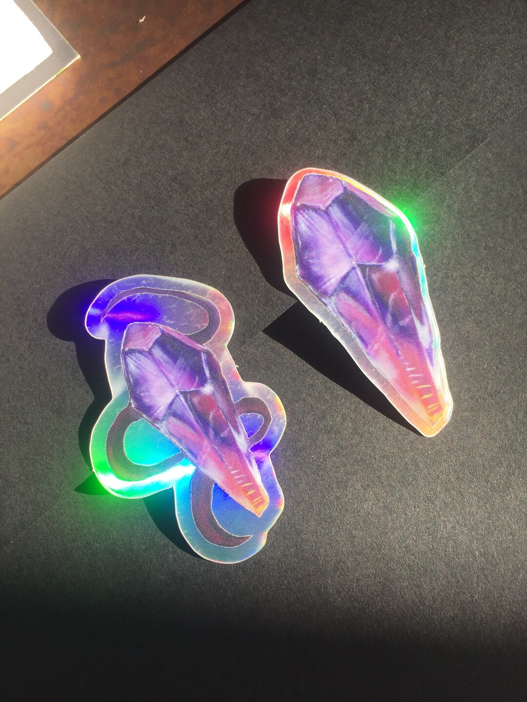 Holographic Dark Crystal Sticker - 10 Pack - Holo Decal Crystal Shard ...