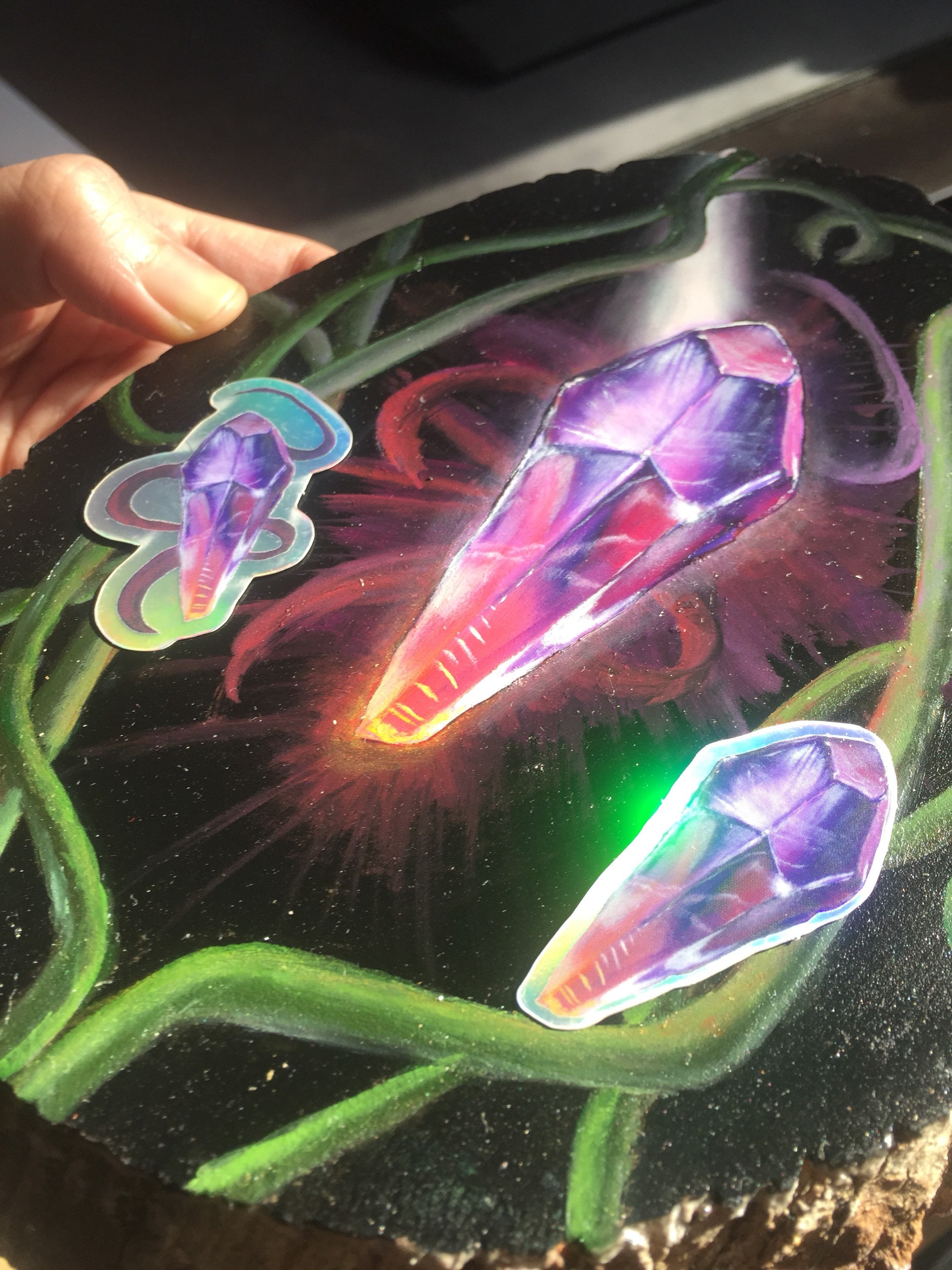 Holographic Dark Crystal Sticker - 10 Pack - Holo Decal
