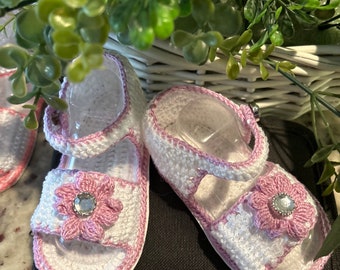 hand crochet Fannie baby sandals, thread crochet baby sandals, summer girl sandals, hand made baby shoes, toddler sandals, thread crochet