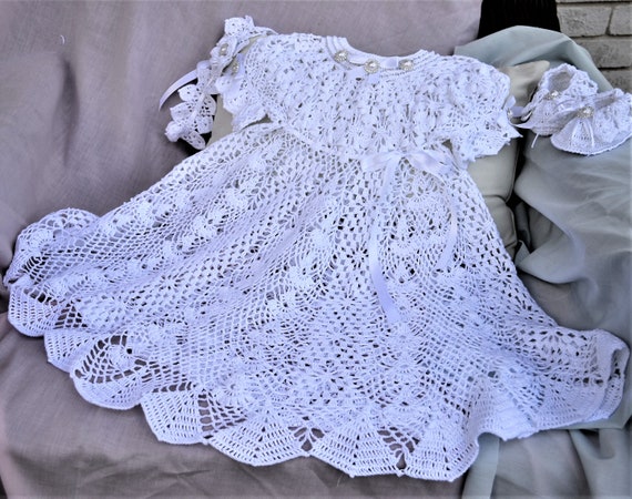 Buy Crochet Dress Heirloom Christening, Flower Girl Crochet Dress, Baby  Blessing Crochet Pattern, Pattern Crochet, Baby Crochet, Lacy Dress Online  in India 