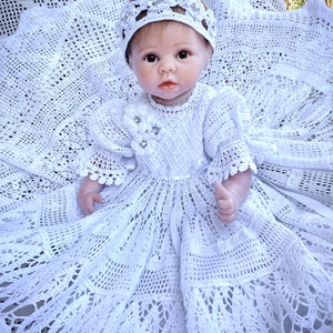 Crochet gown Princess Gracelyn christening pattern, crochet pattern, thread crochet, baptismal gown, baby crochet pattern, christening, baby image 5