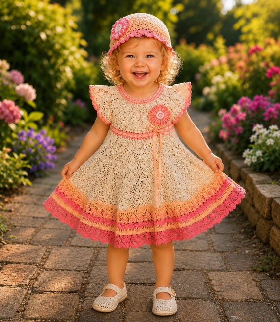 crochet easter dress patterns Leisure Arts Easter Bunny Baby Dress Crochet ePattern