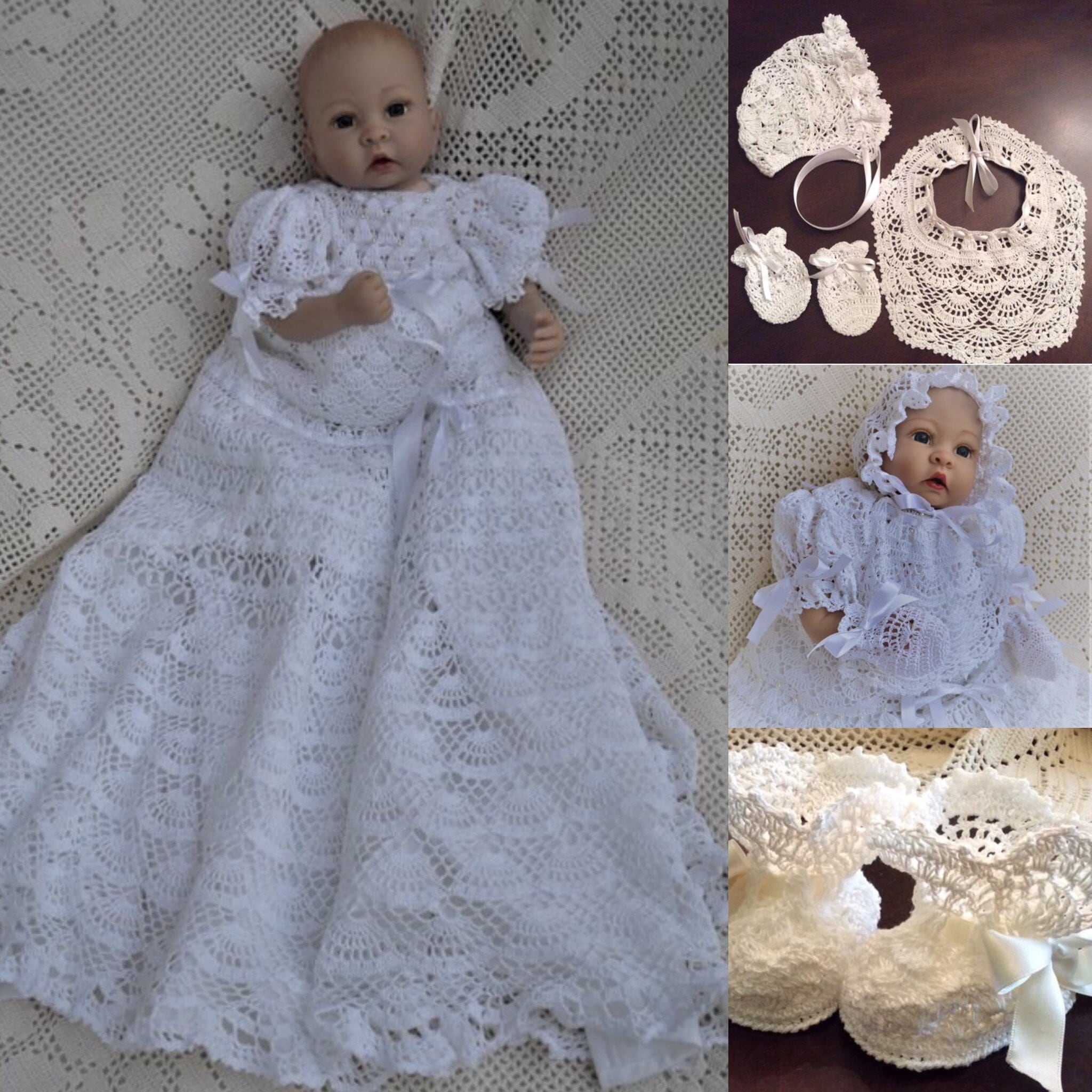 Crochet christening cheap dress pattern