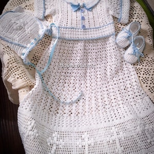 Crochet gown Baby Liam boy thread christening  pattern, baby crochet, boy christening pattern, baptism crochet, christening, thread crochet