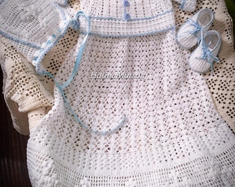 Crochet gown Baby Liam boy thread christening  pattern, baby crochet, boy christening pattern, baptism crochet, christening, thread crochet