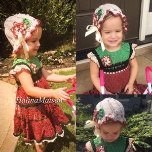 Crochet Andrea summer dress pattern in size 18-24 mo, crochet pattern, thread crochet, baby dress crochet, toddler dress, Easter dress baby