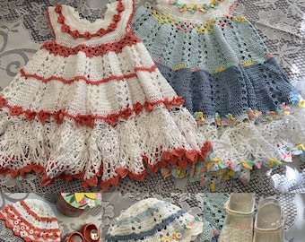 jozefa summer dress thread crochet pattern, toddler dress pattern, thread pattern, crochet pattern, toddler dress, baby dress, dress crochet