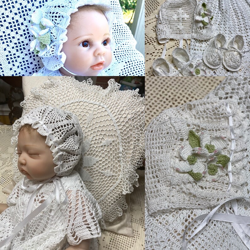 Crochet Baby Lia Kristina Christening and Booties Etsy