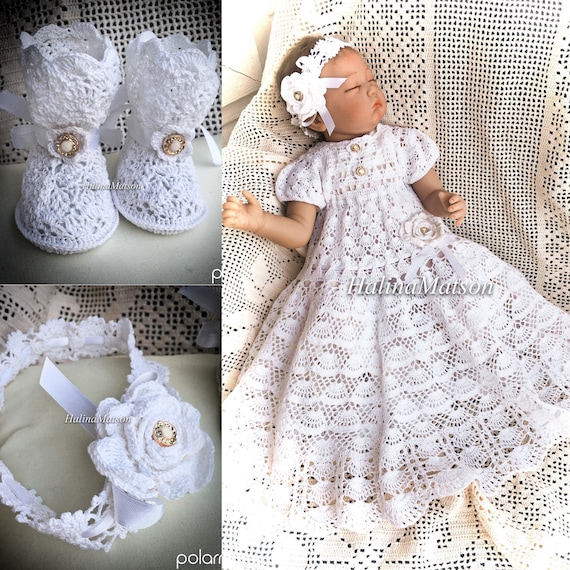 Crochet Dress Baby Andrea Christening Pattern Baby Pattern