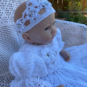 Crochet gown Princess Gracelyn christening pattern, crochet pattern, thread crochet, baptismal gown, baby crochet pattern, christening, baby image 9