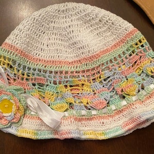Crochet Urzula summer hat pattern, baby beanie, thread crochet hat, pattern, crochet pattern, crochet hat, girls beanie, toddler hat, hat