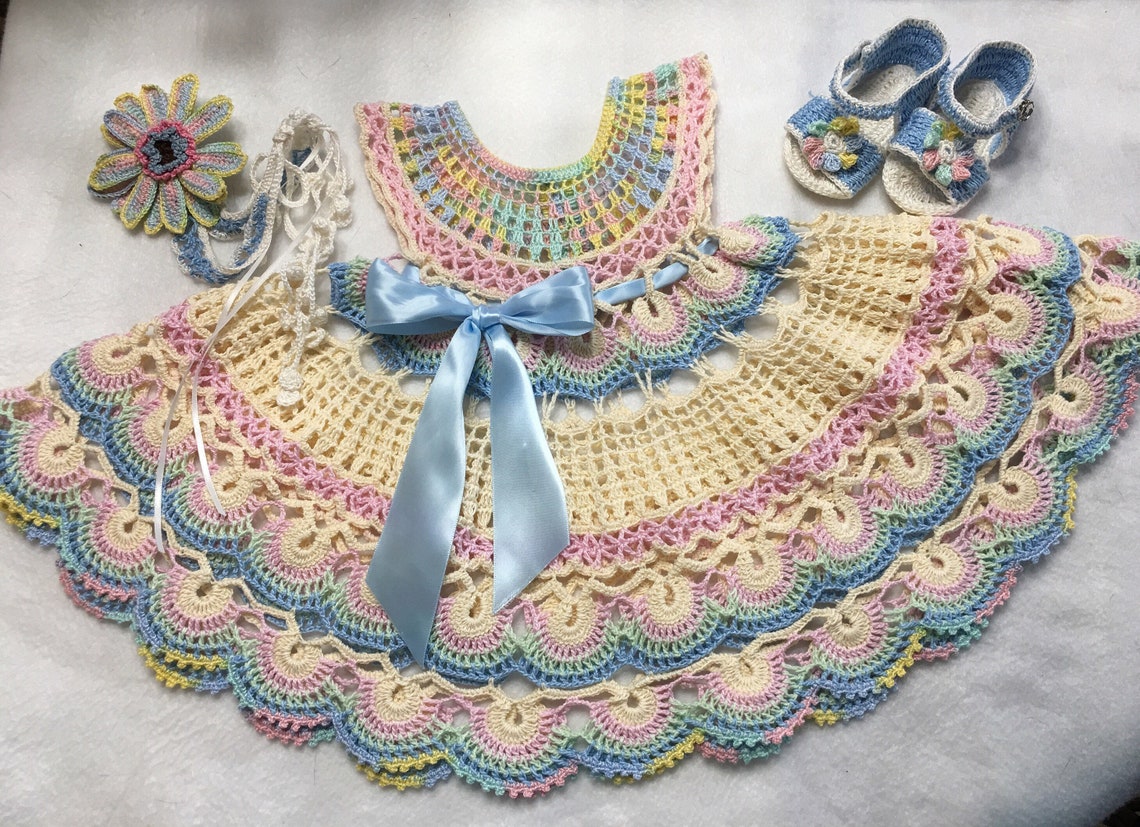 Crochet Fantail Summer Dress Pattern Crochet Yoke Dress Baby - Etsy