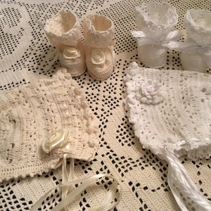 Capota y patucos bebe Erika bautizo patron crochet, patron bebe crochet, patron capot bebe, patucos bebe, hilo crochet, baptis
