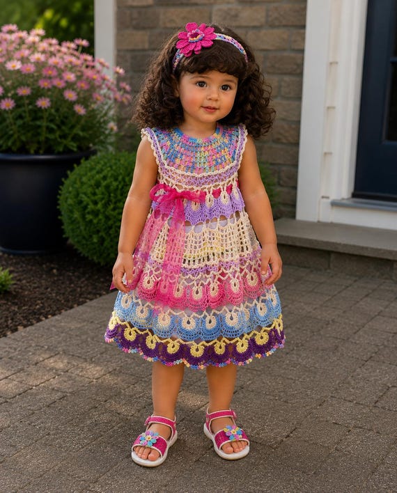 pink crochet dress pattern Liza crochet dress