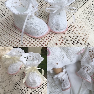 Booties heirloom christening thread crochet bootie pattern, christening booties, baby crochet, crochet pattern, baby pattern, crochet bootie