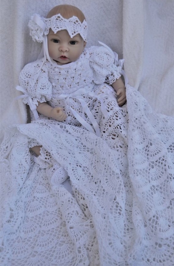 white christmas dresses Blessed Christening Set Crochet Pattern main image 0