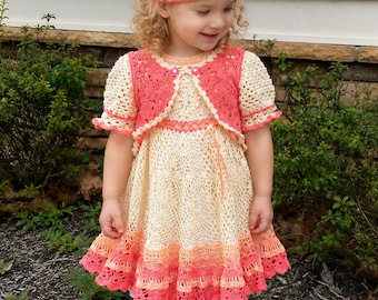 Häkelkleid-Anleitung für Kleinkinder, Sommeroutfit, Osterkleid für Mädchen, Mütze, Pullover