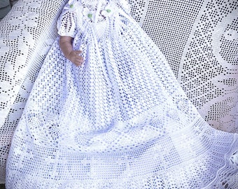Crochet Baby Lia Kristina christening gown pattern, baby crochet, thread christening pattern, baptismal gown, baby dress, blessing pattern