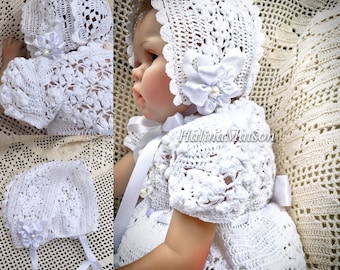 Handmade Hand Crocheted Baby Girl Filet Hat/Bonnet  acrylic  various sizes/cols. 